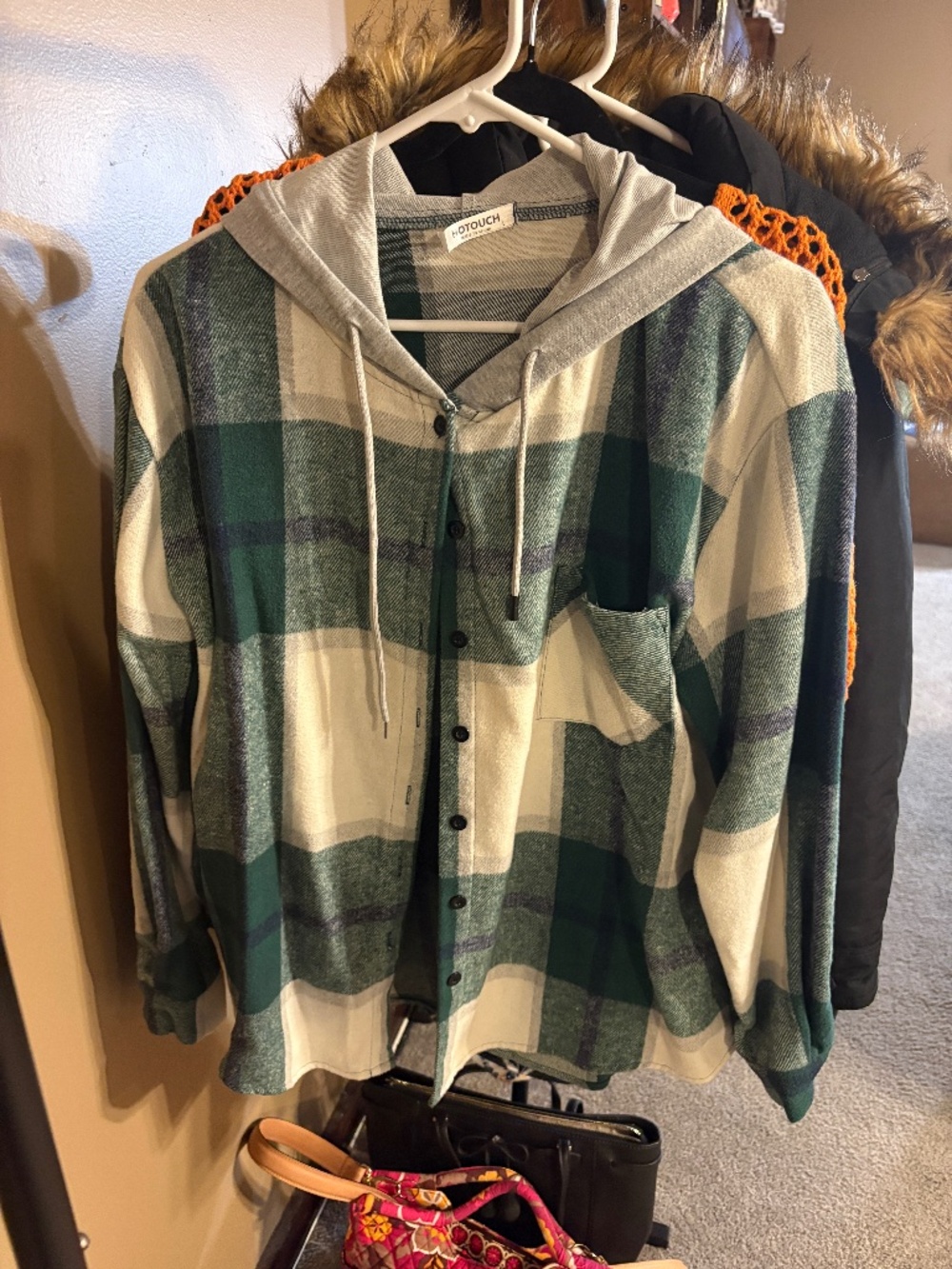 Green flannel shirt